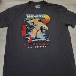 Riot Society Black He Man Shirt Size XL Masters of the Universe Manga Action